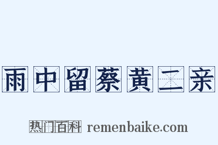 雨中留蔡黄二亲是什么意思的图片